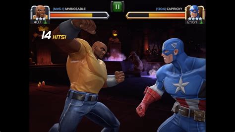 Luke Cage Vs Captain America Marvel Contest Of Champions Youtube