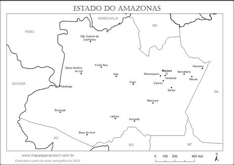 Mapa Do Amazonas Mapas Para Colorir