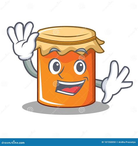 Waving Jam Character Cartoon Style Stock Vector Illustration Of