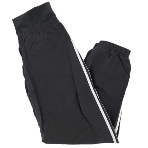 Adidas Black And White Athletic Wideleg Track Pants Gem