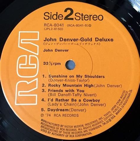 John Denver Gold Deluxe 2 X Vinyl Lp Compilation Different Sleeveobi 1974 Japan Hobbies