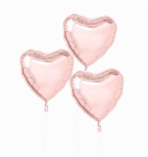 3 Rose Gold Foil Heart Balloons Set Of 3 Heart Balloons Etsy