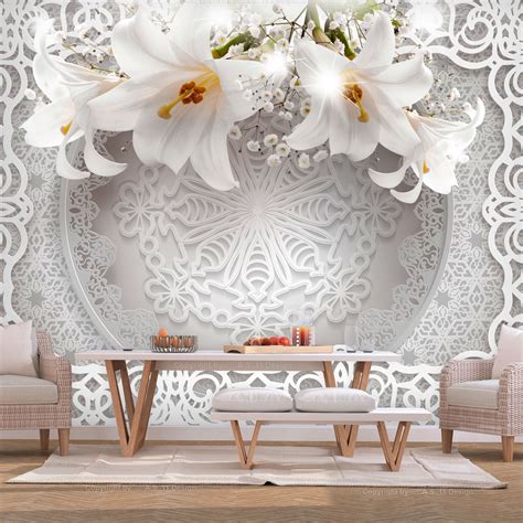 Compre Papel De Parede Auto Adesivo Lilies And Ornaments Kunstloft