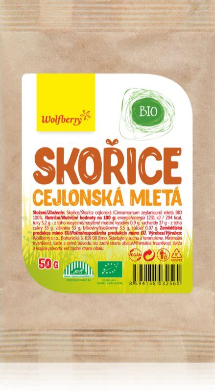 Wolfberry Škorica cejlónska mletá BIO korenie jednodruhové v BIO