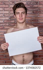 Naked Guy Holding Blank Sign Images Stock Photos And Vectors