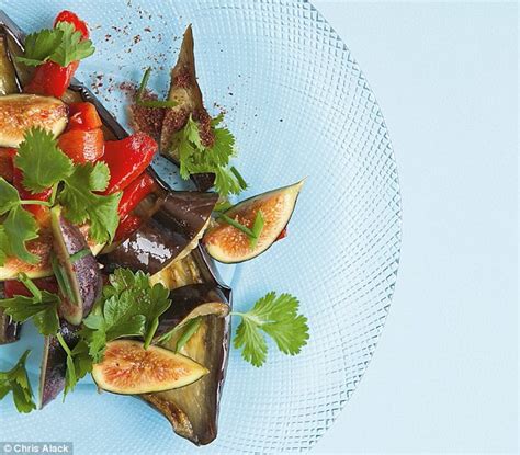 Recipe Roasted Aubergine Salad With Figs And Sumac Daily Mail Online