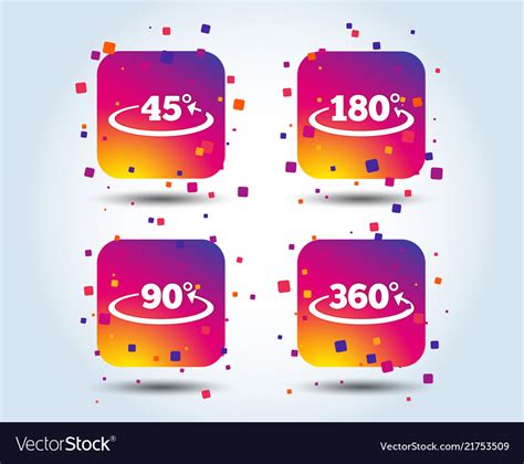 Angle Degrees Icons Geometry Math Signs Royalty Free Vector