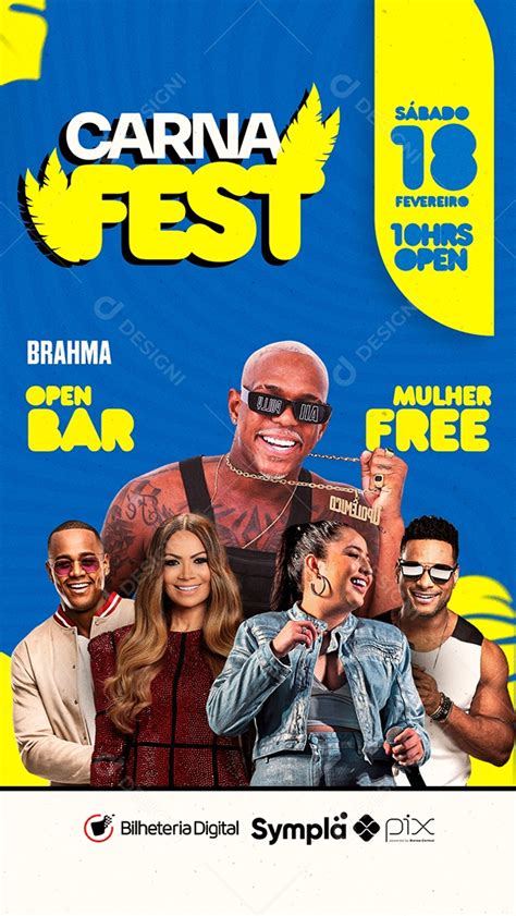 Story Carna Fest Flyer Carnaval Social Media Psd Editável [download