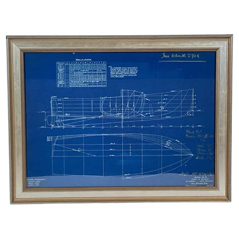 Yacht Blueprint Of A Launch By Bt Dobson Naval Architect For Sale At