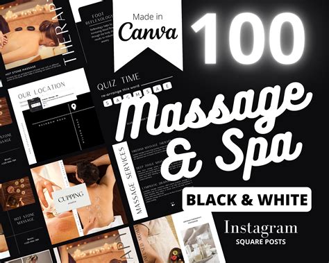 Massage Instagram Templates Editable Massage Spa Instagram Templates