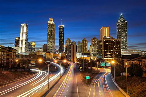 Atlanta Skyline At Night Stock Photos Pictures And Royalty Free Images