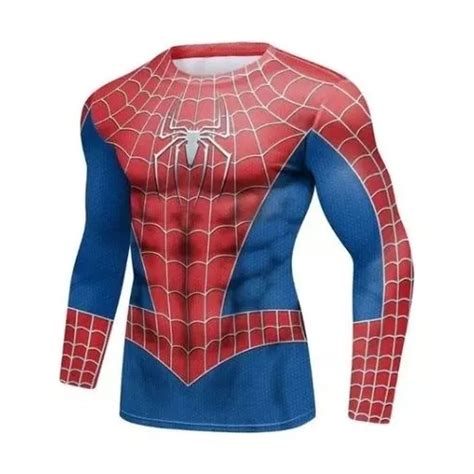 Playera Camisa Spider Man Hombre Araña Avenger Cosplay Licra Meses