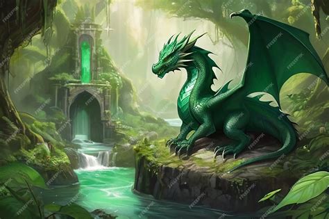 Premium Photo | Emerald Dragons Lair