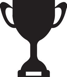 Silhouette Colorful Trophy Cup With Plate Vector Image