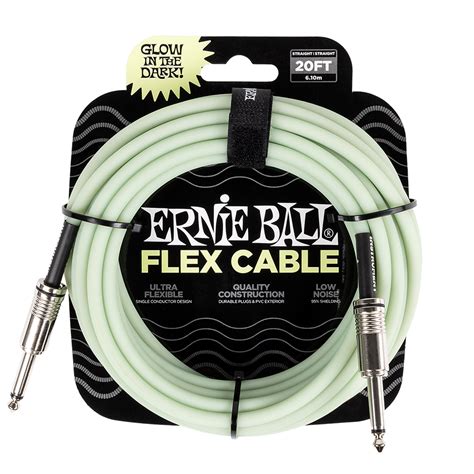 Guitar Cable Ernie Ball Foot Flex Instrument Cable Glow In The Dark