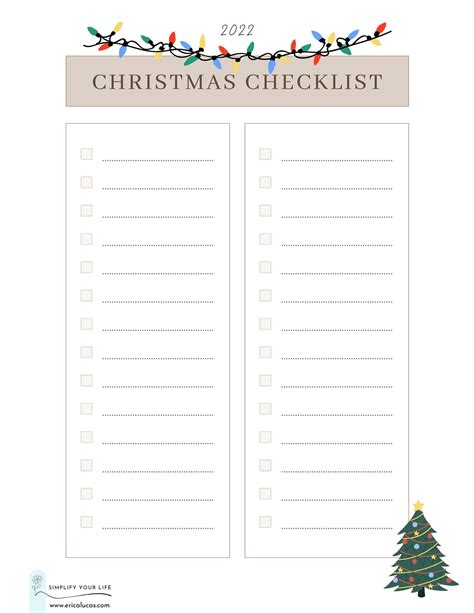 Christmas Checklist Erica Lucas