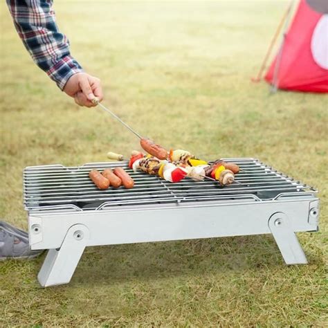 Gril Charbon De Bois Barbecue Portable Pliable Petit Barbecue