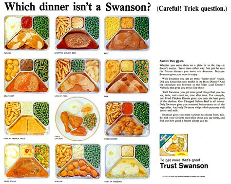 Swanson TV Dinners ~ Food Adverts [1955-1956] | Retro Musings