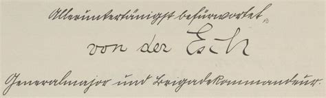 Esch Adolf Von Der Germany All Eras Signature Database Gentleman