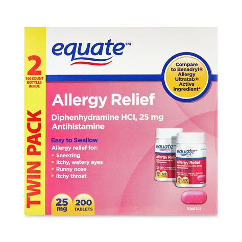 Equate Allergy Relief Medicine, Chlorpheniramine Tablets,, 05/18/2023