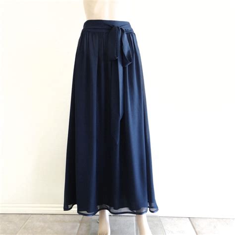 Navy Blue Maxi Skirt Navy Blue Long Skirt Floor Length