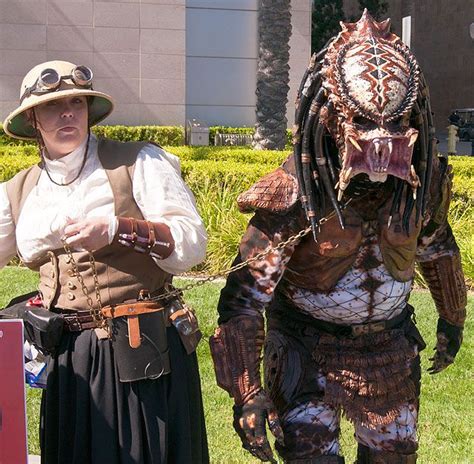 Steampunk Adventurer With A Predator On A Leash Steampunk Fashion