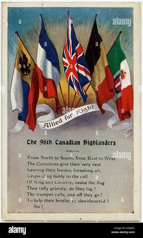 Ww1 Patriotic Propaganda Postcard In Support Of The 96th Battalion