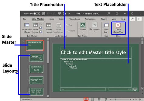 Slide Master View in PowerPoint 365 for Windows