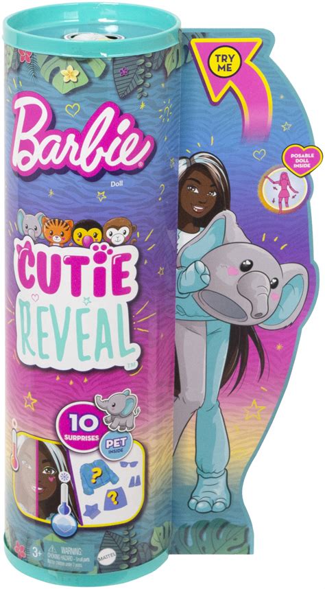 Barbie Cutie Reveal Series 4 Jungle Dolls Tiger Toucan Elephant And