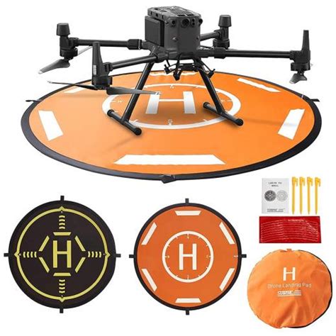 Uav Landing Pad 56cm Apron Foldable Waterproof Anti Fouling Wear Resistant Round Double Sided