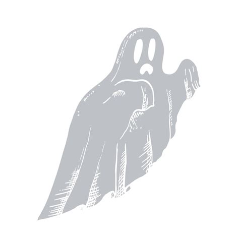 Premium Vector Vector Halloween Scary Ghost Hand Painted Linear