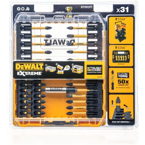 Набор бит и насадок FLEXTORQ 31 предмет DEWALT DT70737T-QZ - выгодная ...