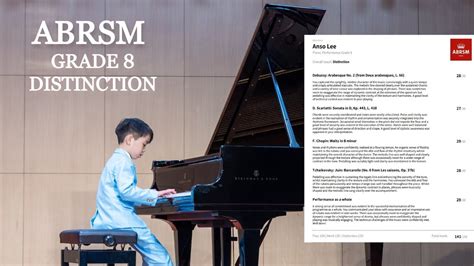 ABRSM Grade 8 Piano 2023 2024 Performance Exam 141 Distinction Anso