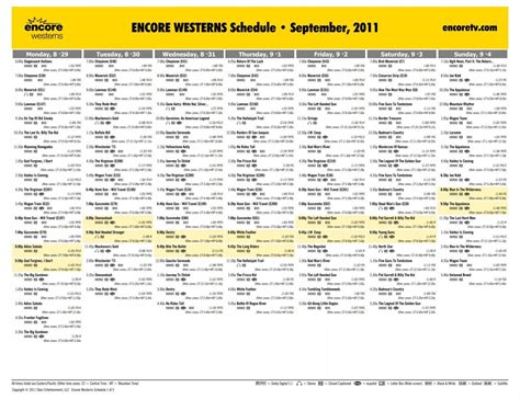 ENCORE WESTERNS Schedule - September, 2011 - Starz