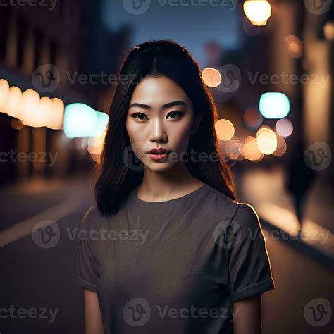 beautiful asian woman at the street, generative art by A.I.beautiful ...