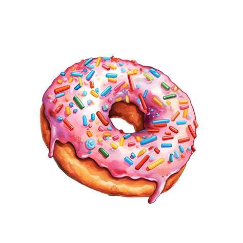 Donut With Sprinkles Watercolor Clipart 23828821 Png