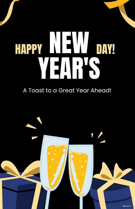 Happy New Year's Day Poster in EPS, Illustrator, JPG, Word, PSD, PNG ...