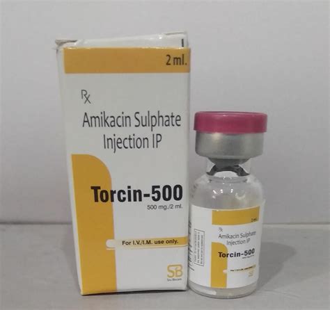 Torcin Amikacin Sulphate Mg Injection Ip Packaging Type Vial