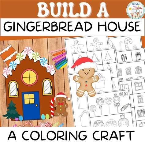 Build A Gingerbread House Craft Coloring Pages And Gift Bag Craft