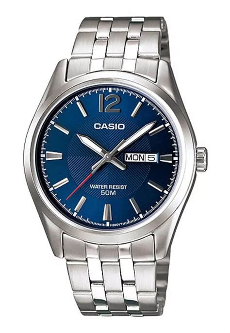 Casio Watches Casio Men S Analog Watch Mtp D Av Blue Dial