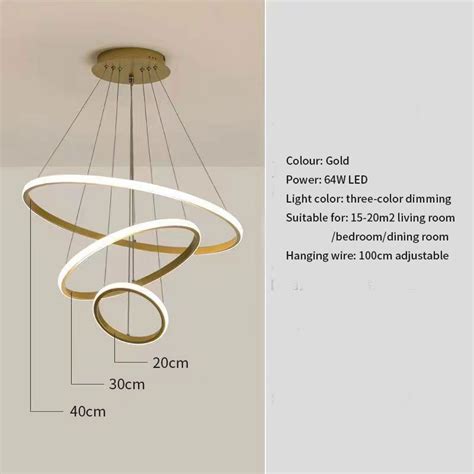 Candelabro De Teto Leve De 3 Cores Em 1 Para Sala De Estar Jantar