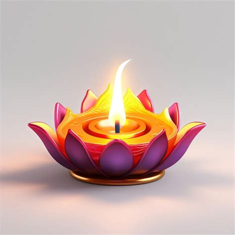 Premium Ai Image Realistic 3d Rendered Diwali Diya Created With Generative Ai