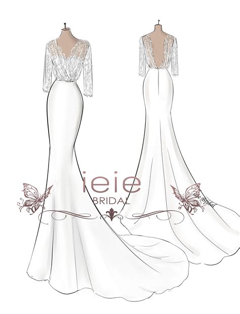 Custom Wedding Dress Sketch Front Back Together Artofit