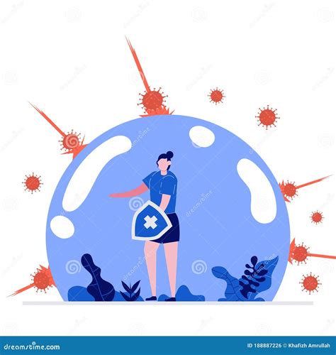 Immune System Concept Illustration With Shield Medical Shield