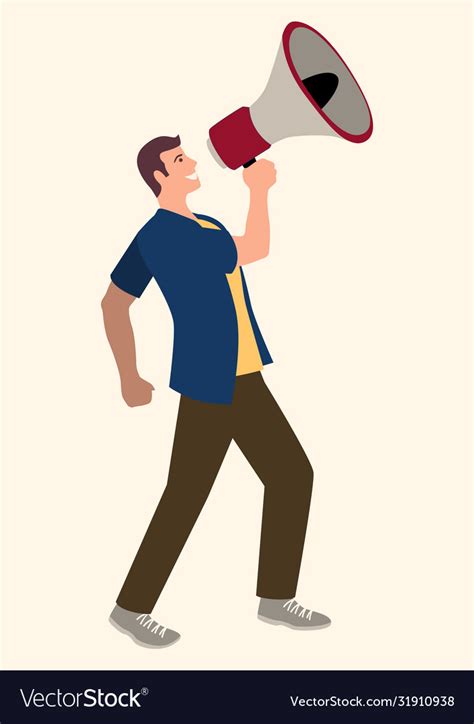 Man using megaphone Royalty Free Vector Image - VectorStock