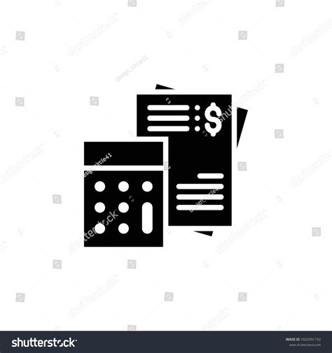 Calculating Sheet Glyph Style Illustration Vector Stock Vector Royalty