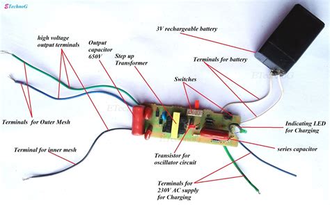 Electric Mosquito Killer Racket Circuit Diagram