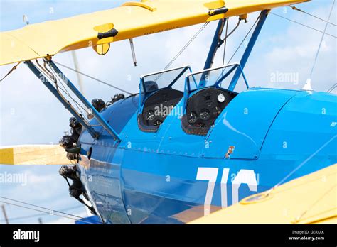 Boeing Stearman PT-13D Kaydet biplane cockpit Stock Photo - Alamy