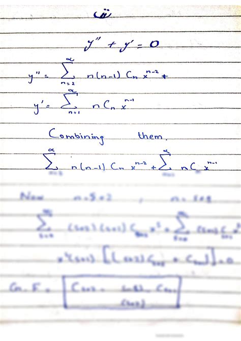 SOLUTION Differential Equations Forbenius Method Power Series Solved