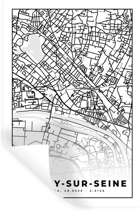 Muurstickers Sticker Folie Stadskaart Plattegrond Kaart